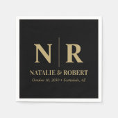 の結婚モノグラム新郎新婦イニシャルエレガント スタンダードカクテルナプキン (正面)