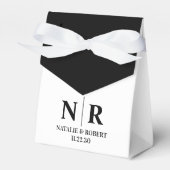 の結婚モノグラム新郎新婦イニシャルエレガント フェイバーボックス (正面サイド)