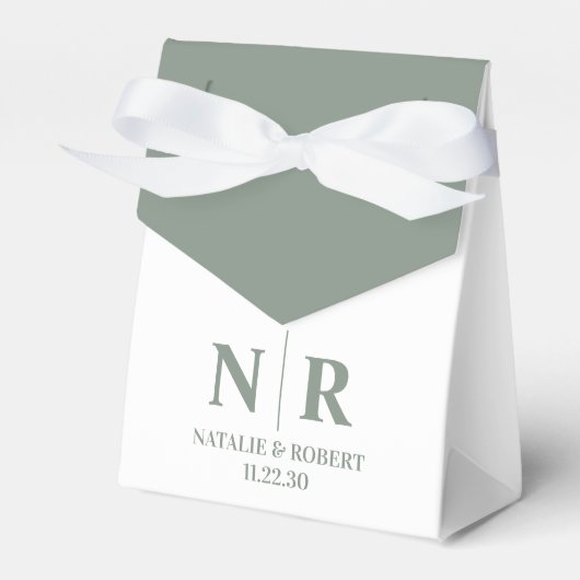 の結婚モノグラム新郎新婦イニシャルエレガント フェイバーボックス (正面サイド)