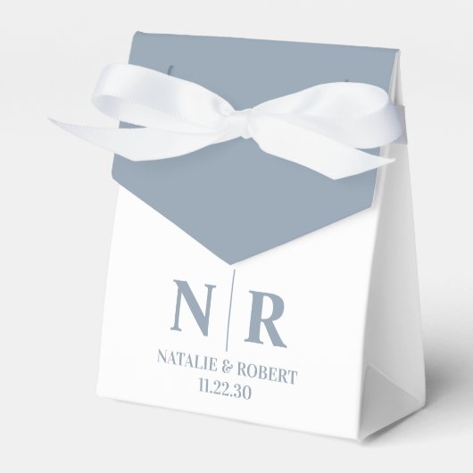 の結婚モノグラム新郎新婦イニシャルエレガント フェイバーボックス (正面サイド)