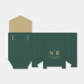 の結婚モノグラム新郎新婦イニシャルエレガント フェイバーボックス (折り畳みなし)