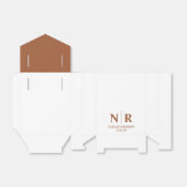 の結婚モノグラム新郎新婦イニシャルエレガント フェイバーボックス (折り畳みなし)