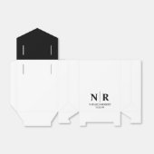 の結婚モノグラム新郎新婦イニシャルエレガント フェイバーボックス (折り畳みなし)