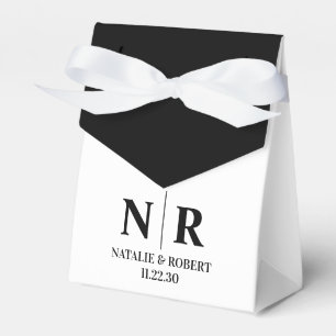 の結婚モノグラム新郎新婦イニシャルエレガント フェイバーボックス