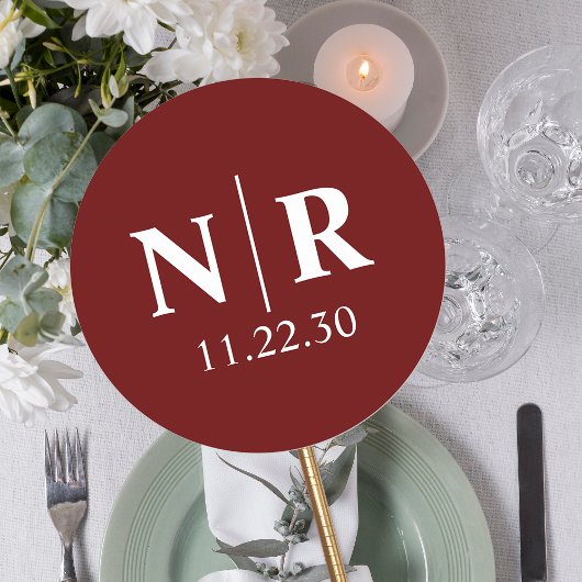 の結婚モノグラム新郎新婦イニシャル ラウンドシール