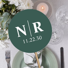 の結婚モノグラム新郎新婦イニシャル ラウンドシール