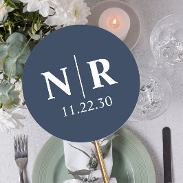 の結婚モノグラム新郎新婦イニシャル ラウンドシール