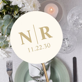 の結婚モノグラム新郎新婦イニシャル ラウンドシール