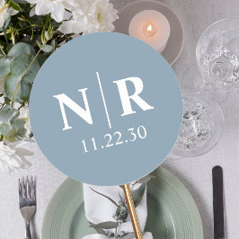 の結婚モノグラム新郎新婦イニシャル ラウンドシール