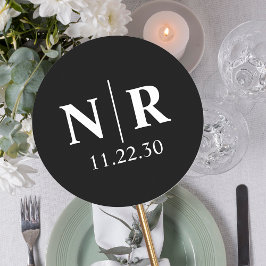 の結婚モノグラム新郎新婦イニシャル ラウンドシール