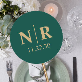 の結婚モノグラム新郎新婦イニシャル ラウンドシール