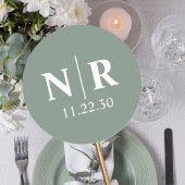 の結婚モノグラム新郎新婦イニシャル ラウンドシール