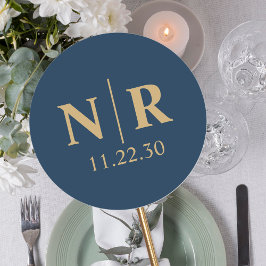 の結婚モノグラム新郎新婦イニシャル ラウンドシール