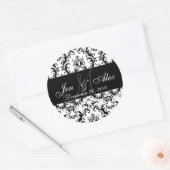 の結婚モノグラム新郎新婦デイダマスクシール ラウンドシール (封筒)