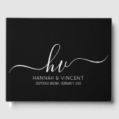 の結婚モノグラム書道スクリプミニマルト ゲストブック (正面)