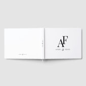 の結婚モノグラム白黒エレガントシンプル ゲストブック (全面)