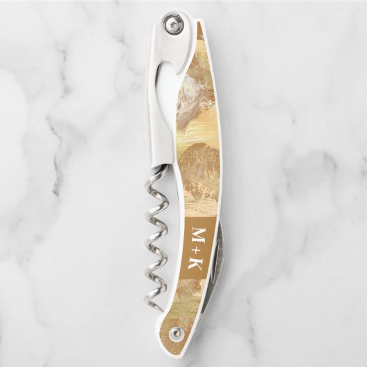 の結婚モノグラム金絵を描箔調質 ソムリエナイフ (正面)