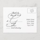 の結婚モノグラムG RSVPはがき水平 インビテーションポストカード (裏面)