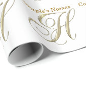 の結婚モノグラムHギフトラッピング紙 ラッピングペーパー (ロールコーナー)