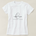 の結婚モノグラムTシャツの贈り物 Tシャツ<br><div class="desc">Monogram Giftは、カスタマイズ可能なUSPS切手、封筒用シールスタンプ、グリーティングカード、Tシャツ、帽子、ボタン、磁石などの膨大な選択を持っている。これらのモノグラム素晴らしは、郵送結婚式招待状、記念日パーティの招待状、卒業発表、そして数名を挙げるだけの驚きの誕生日パーティーのためのものである。</div>