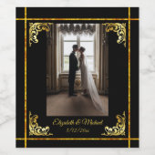 の結婚モノグランフォトワインボトルラベル(3.5x4) ワインラベル (シングルラベル)