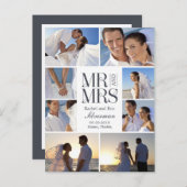 の結婚モンタージュ結婚の発表 – ホワイト 案内ポストカード (正面/裏面)