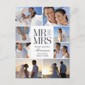 の結婚モンタージュ結婚の発表 – ホワイト 案内ポストカード (正面)