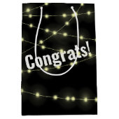 の結婚ライトを黒の中抱き枕 ミディアムペーパーバッグ (正面)