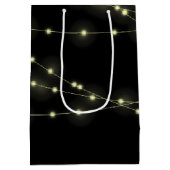 の結婚ライトを黒の中抱き枕 ミディアムペーパーバッグ (裏面)