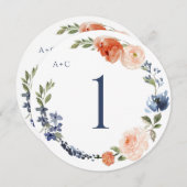 の結婚ラウンドテーブルナンバーズピーチ&ダスティブルー (正面/裏面)