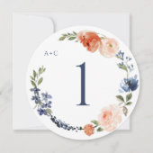 の結婚ラウンドテーブルナンバーズピーチ&ダスティブルー (正面)