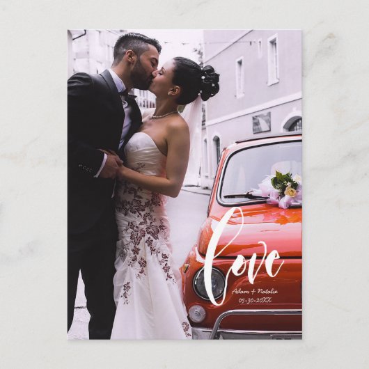 の結婚ラブスクリプトカスタムの写真名 案内ポストカード (正面)