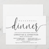 の結婚リハーサルとディナー、書モダン道 招待状 (正面/裏面)