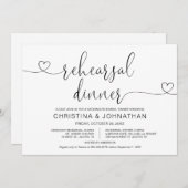 の結婚リハーサルとディナー、書モダン道I 招待状 (正面/裏面)