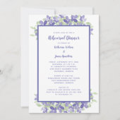の結婚リハーサルのディナーエレガントペリウィンクルフローラ 招待状 (正面)