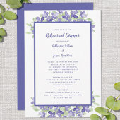 の結婚リハーサルのディナーエレガントペリウィンクルフローラ 招待状