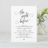 の結婚リハーサルのディナーシンプル、クラシー・ブラック。 招待状 (スタンド正面)