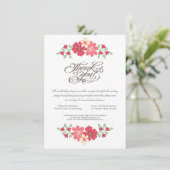 の結婚リハーサルのディナー素朴フローラ花 招待状 (スタンド正面)