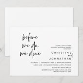 の結婚リハーサルの夕食前に、私たちは食事をする 招待状 (正面/裏面)