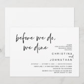 の結婚リハーサルの夕食前に、私たちは食事をする 招待状 (正面/裏面)