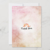 の結婚リハーサルディナー水エレガント色フローラ 招待状 (裏面)