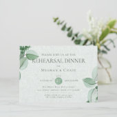 の結婚リハーサル エレガント|水彩ユーカリ 招待状 (スタンド正面)
