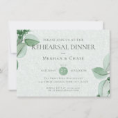 の結婚リハーサル エレガント|水彩ユーカリ 招待状 (正面)