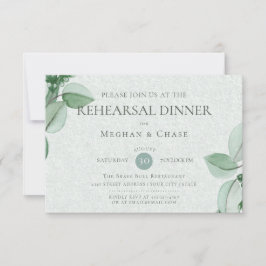 の結婚リハーサル エレガント|水彩ユーカリ 招待状