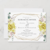 の結婚リハーサル |水彩黄牡丹 招待状 (正面)