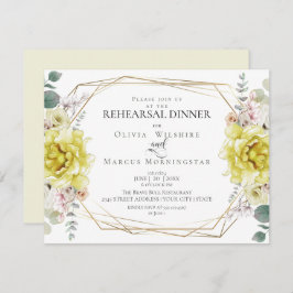の結婚リハーサル |水彩黄牡丹 招待状