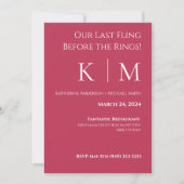 の結婚リハーサル – Vivaマゼンタとホワイト – 招待状 (正面)