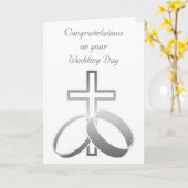 の結婚リングや輪と結婚Anniverssarysのクロス カード (黄色い花)