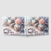 の結婚リングや輪と花 ゲストブック (全面)