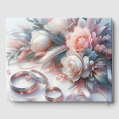 の結婚リングや輪と花 ゲストブック (裏面)